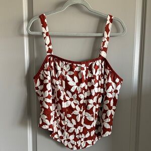 Torrid Elegant Rust and White Floral Corset Crop Top